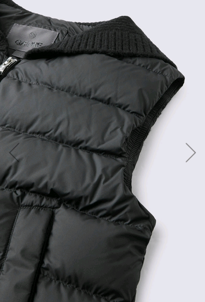 지포어 니트배색 다운 패딩 조끼--6