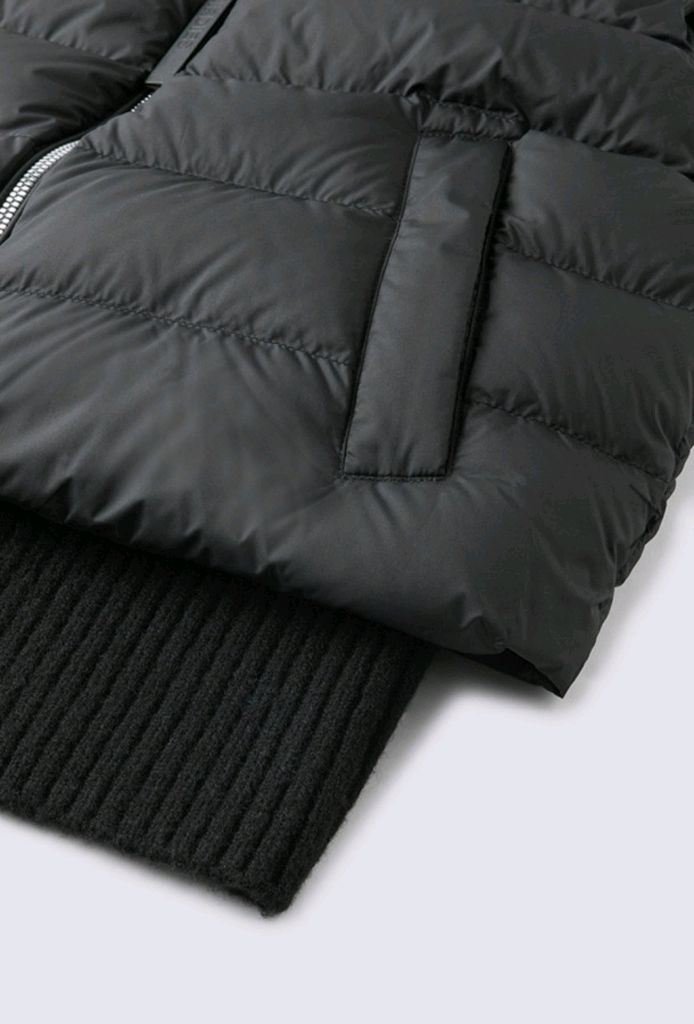 지포어 니트배색 다운 패딩 조끼--8