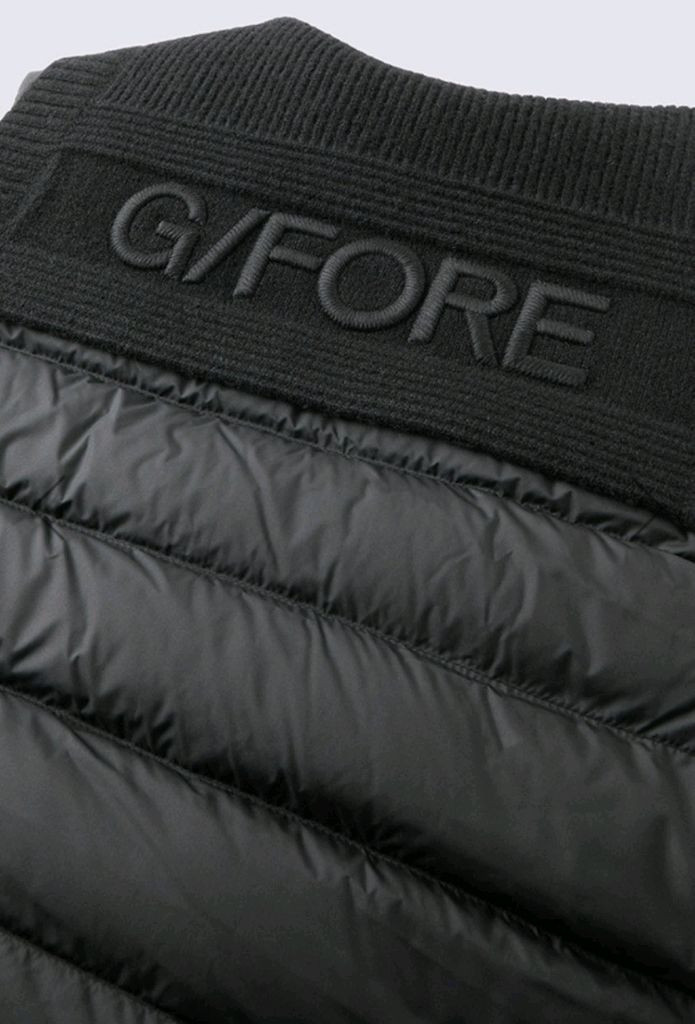 지포어 니트배색 다운 패딩 조끼--9