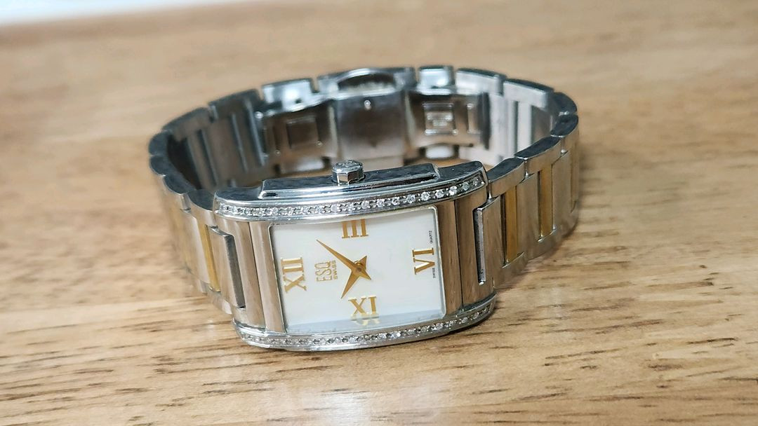 # 스위스 ESQ 모바도 킹스턴 정품 다이아몬드 콤비 여성명품 시계 급처--7