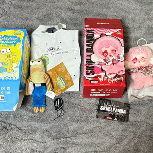 스컬판다, 스폰지밥 주민 키링 (새상품 포함)2개