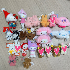 인형뽑기 키링 여러개 (키티 미피 리락쿠마 마이멜로디 산리오 커비 등등)