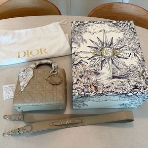 디올 레이디백 베이지 스몰 풀박스