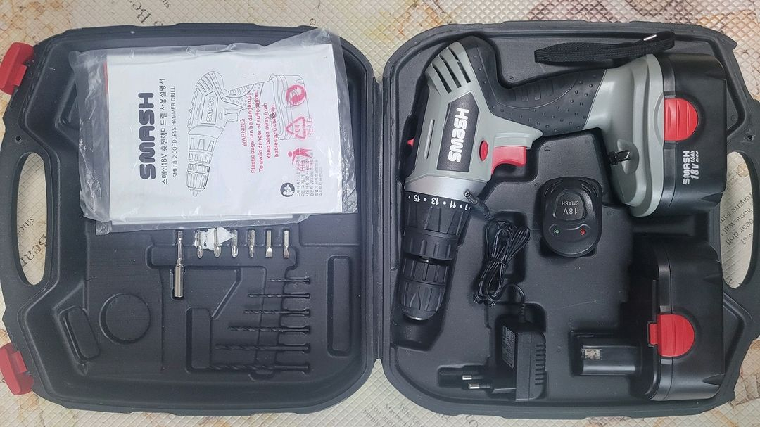 SMASH 충전 전동 드리아브 풀세트 SMH18-2 - 배터리 방전--1