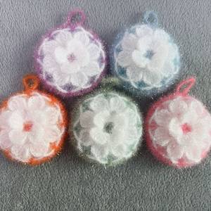 풍성한 꽃 호빵 수세미 5개 세트