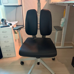 듀오백 D2 인조가죽 블랙 화이트 의자