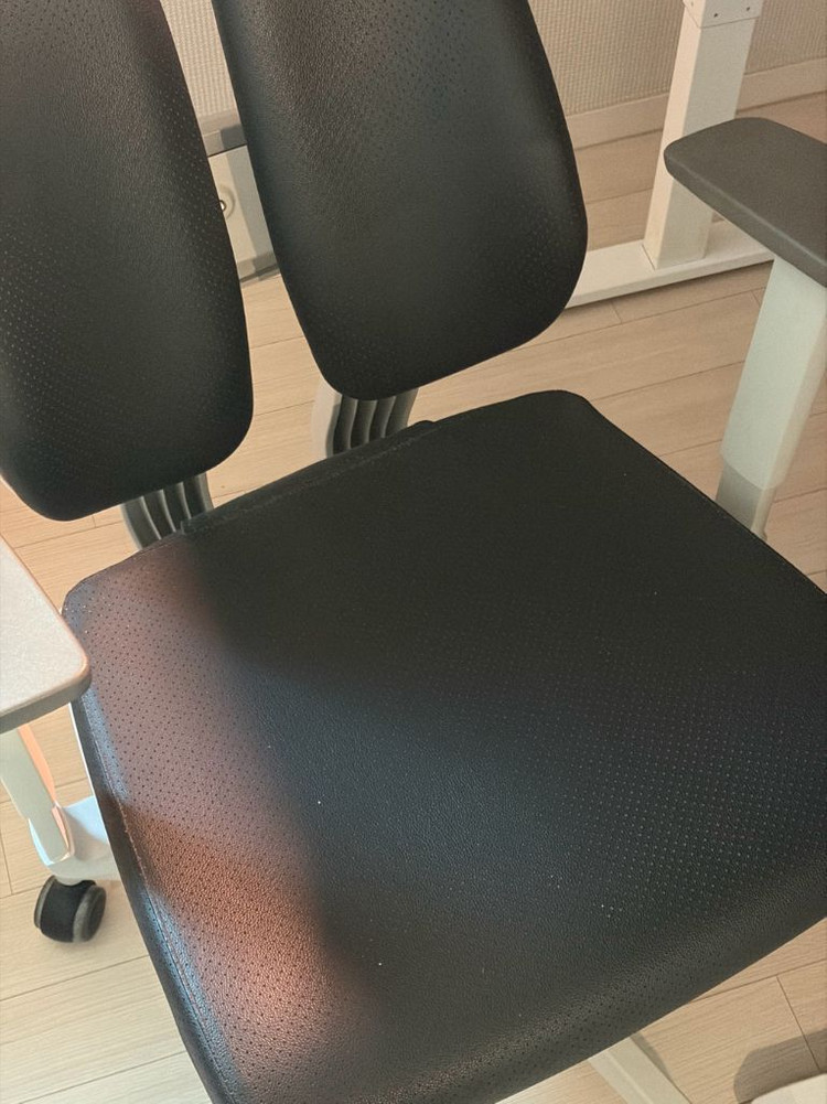 듀오백 D2 인조가죽 블랙 화이트 의자--1