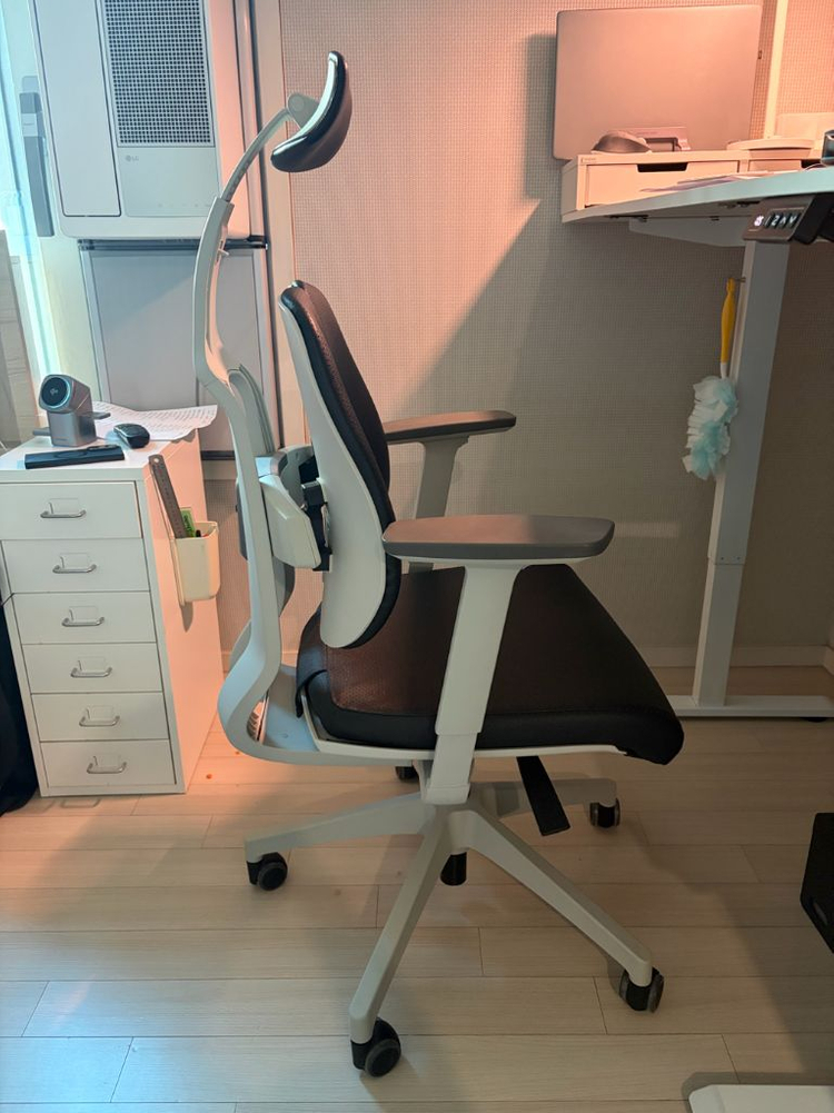 듀오백 D2 인조가죽 블랙 화이트 의자--4