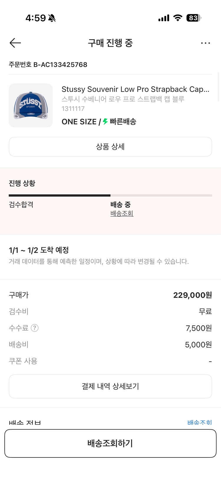 스투시 수베니어 로우 프로 스트랩백 캡 블루--1