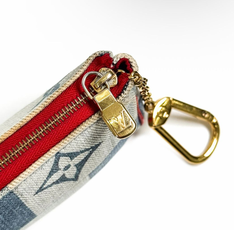 [OS] 루이비통 모노그램 데님 포쉐트 키링 코인퍼스 파우치 마이크로--6