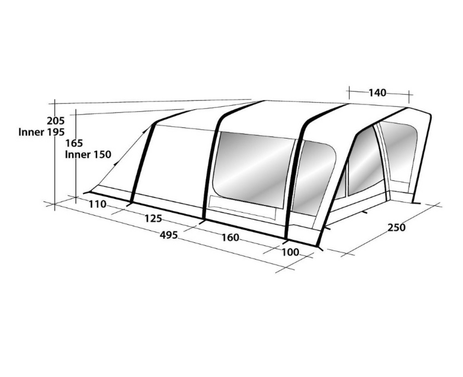 Outwell 아웃웰 록레이크 에어텐트 3인용 (Rock Lake 3ATC) + 캠핑 풀세트 일괄 판매 이미지