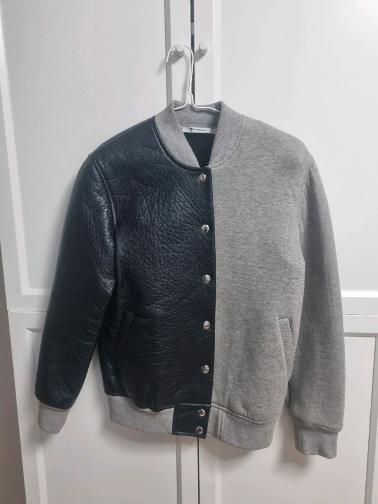 알렉산더왕 가죽 반반 자켓 xs Alexander wang 스타디움 점퍼--0