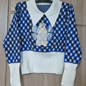 빅카라 토끼 자수 니트(여성용)S