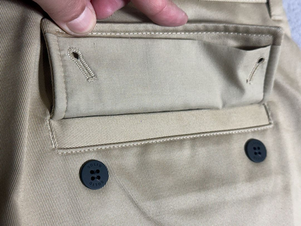 24fw 솔리드옴므 베이지 원턱트윌 와이드팬츠 타임 시스템--2