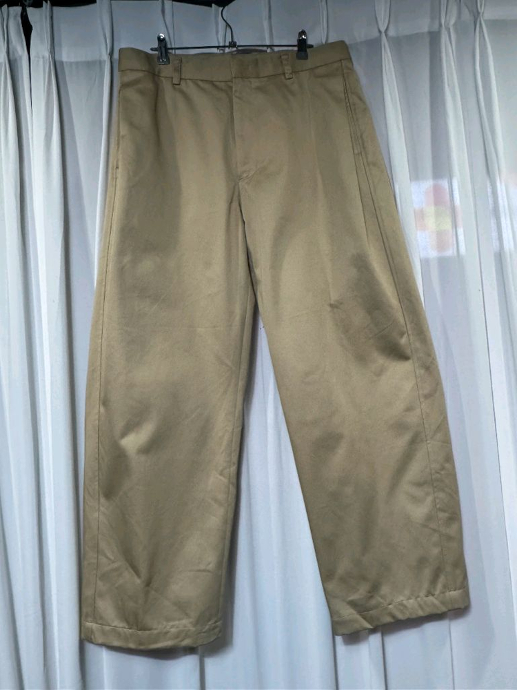 24fw 솔리드옴므 베이지 원턱트윌 와이드팬츠 타임 시스템--6