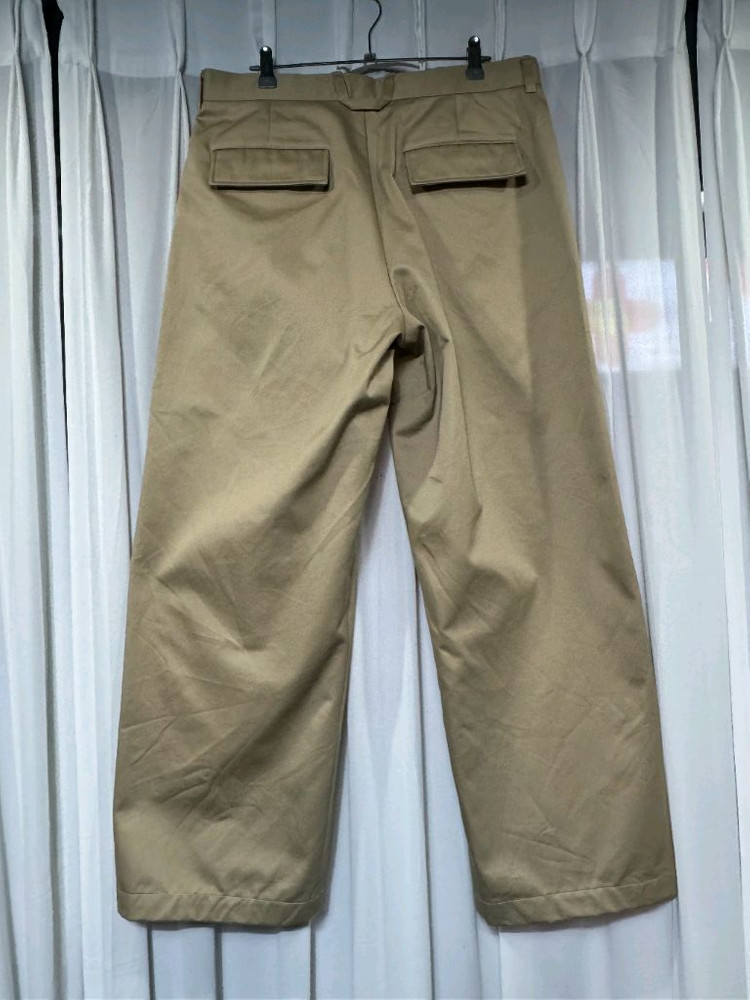 24fw 솔리드옴므 베이지 원턱트윌 와이드팬츠 타임 시스템--7