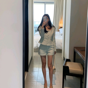 (새상품)더마농 프라하 트위드자켓, 트위드쇼츠 셋업 M사이즈