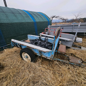 경운기용 오픈형 추레라 판매합니다 (뒤 문 없음 / 타이어 최상) 이미지