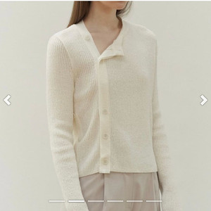 앤니즈 Ribbed 언발란스 가디건 아이보리 프리사이즈