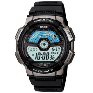 카시오 레트로 손목시계 [AE-1100W] 월드맵 전자시계 (S급)