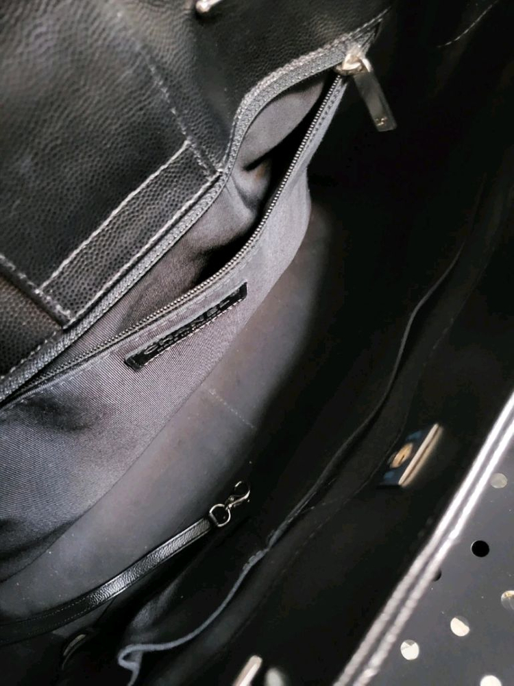 정품 샤넬 캐비어 쉐브론 체인 숄더백--7