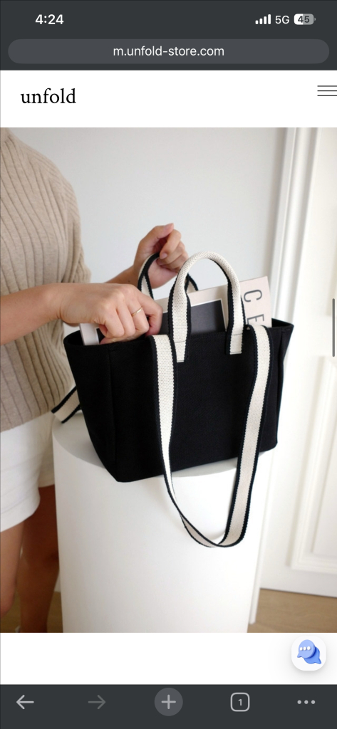 [미착용상품]언폴드 미니 투톤 스트랩 백 블랙--6