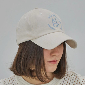 올인컴플리트 라운드 로고 볼캡/모자 크림베이지