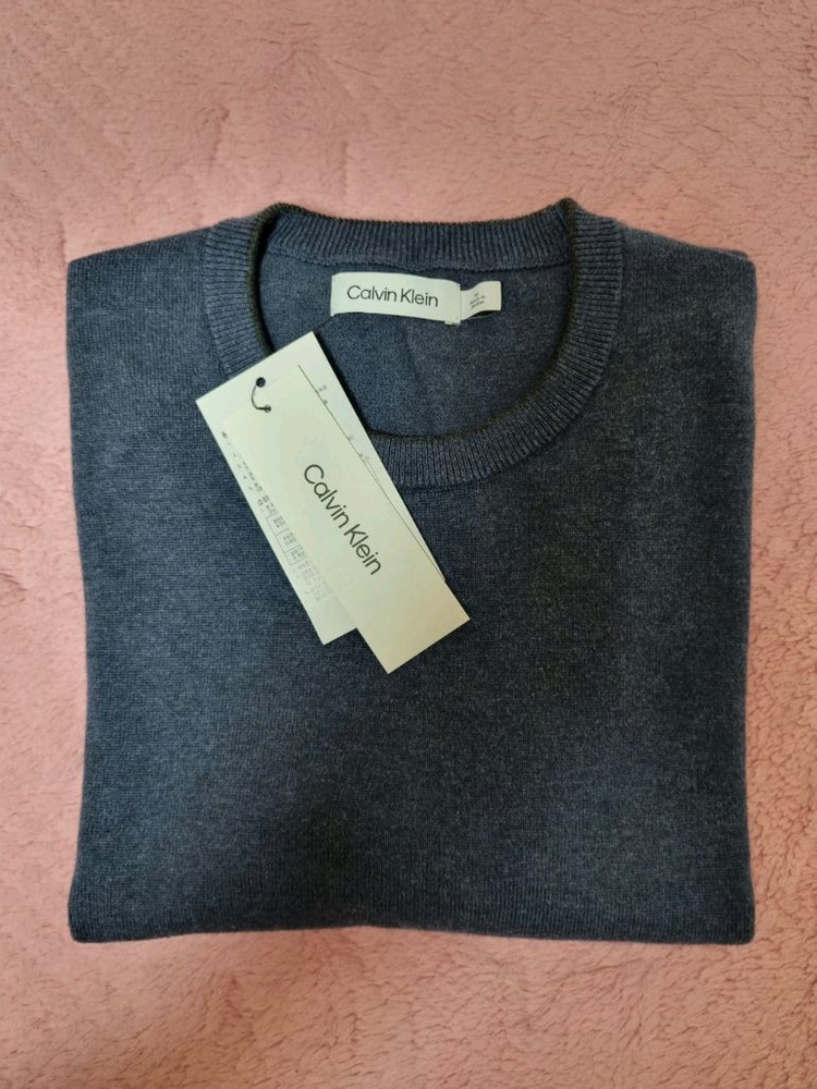 Calvin Klein 캘빈클라인 CK 피마코튼 라운드 네이비 니트 M사이즈 국내 105사이즈 판매합니다~!--3