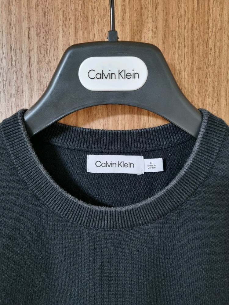Calvin Klein 캘빈클라인 CK 피마코튼 라운드 블랙 니트 M사이즈 국내 105사이즈 판매합니다~!--1