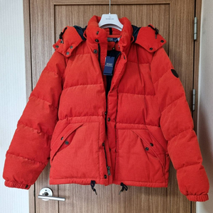 폴로 랄프로렌 골덴 코듀로이 주황 오렌지 다운 패딩 XL사이즈 국내 105사이즈 새제품 판매합니다~!