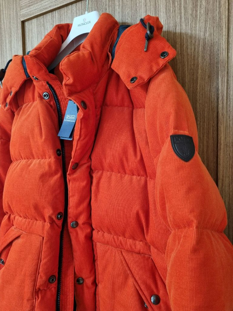 폴로 랄프로렌 골덴 코듀로이 주황 오렌지 다운 패딩 XL사이즈 국내 105사이즈 새제품 판매합니다~!--1