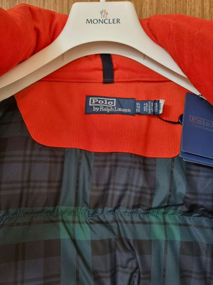 폴로 랄프로렌 골덴 코듀로이 주황 오렌지 다운 패딩 XL사이즈 국내 105사이즈 새제품 판매합니다~!--2