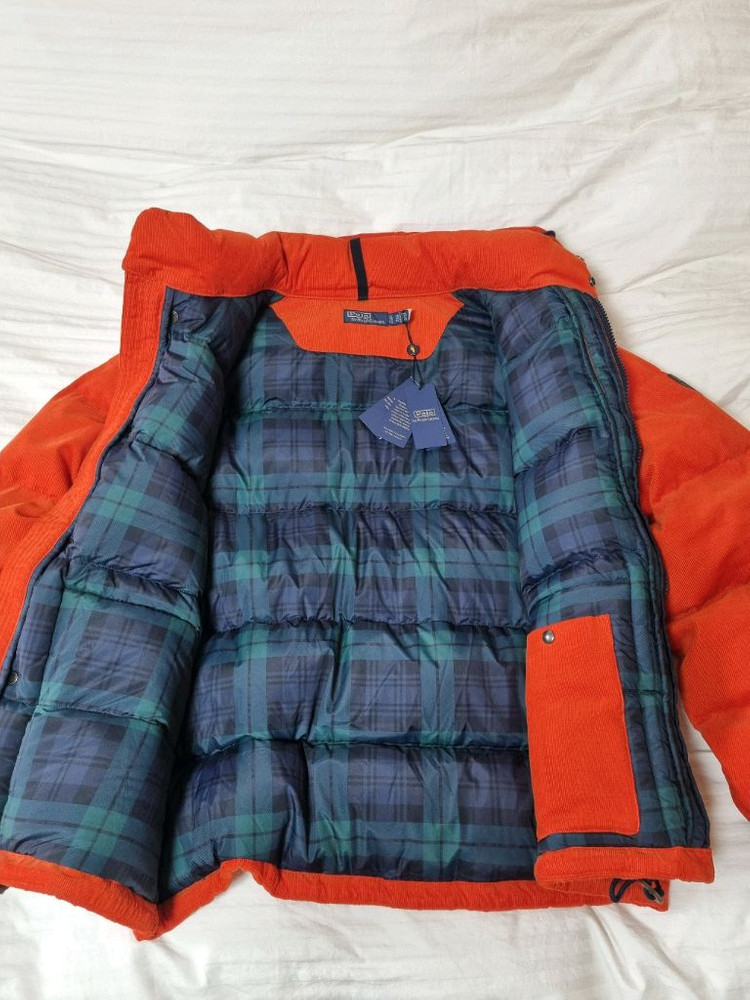 폴로 랄프로렌 골덴 코듀로이 주황 오렌지 다운 패딩 XL사이즈 국내 105사이즈 새제품 판매합니다~!--4