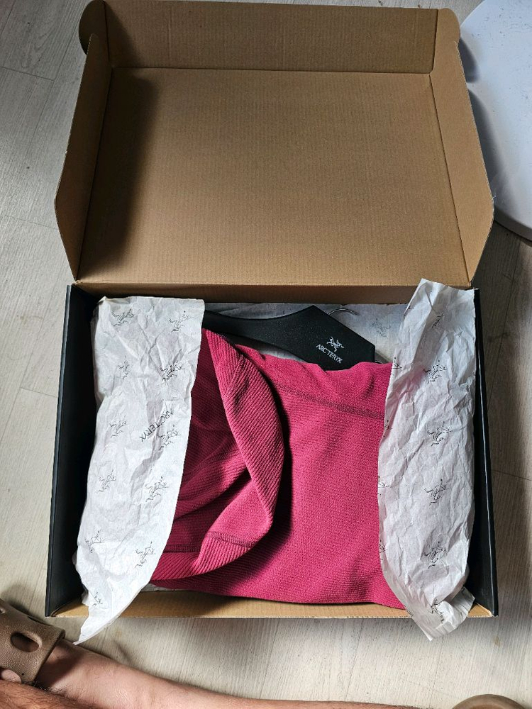 아크테릭스 여성 후드 버건디--7