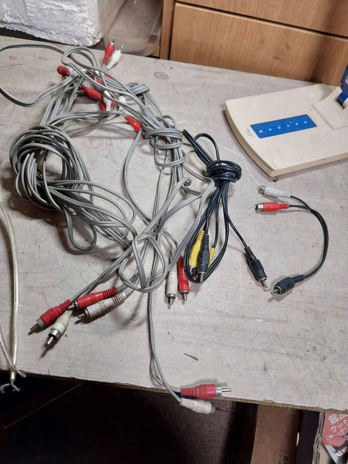 빈티지 국산 스피커 케이블과 RCA 케이블들 이미지