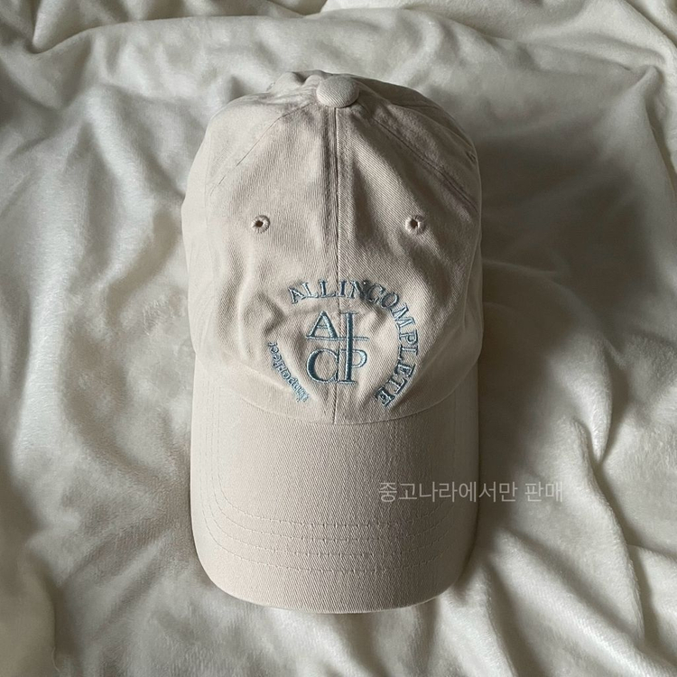 올인컴플리트 라운드 로고 볼캡/모자 크림베이지--3