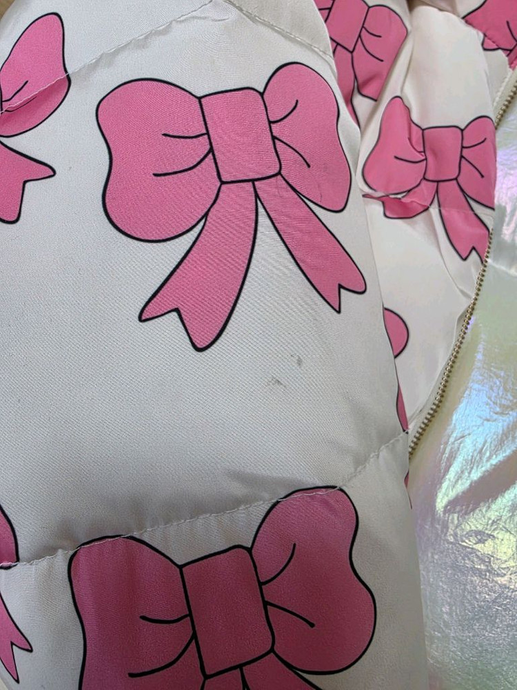 리미떼두두 리본 덕다운패딩 귀마개세트 XL 새상품급--6