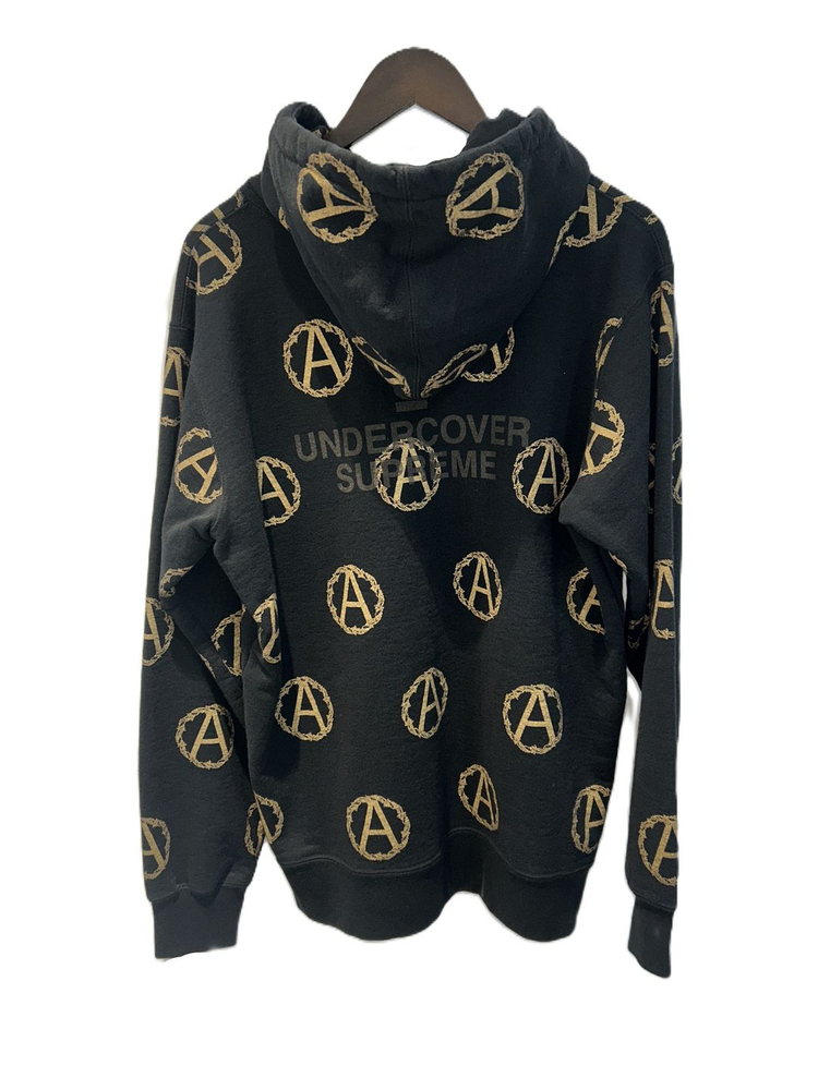 슈프림 x 언더커버 퍼블릭 에너미 모노그램 후드티 블랙--1