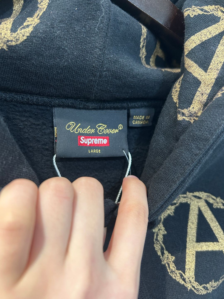 슈프림 x 언더커버 퍼블릭 에너미 모노그램 후드티 블랙--3