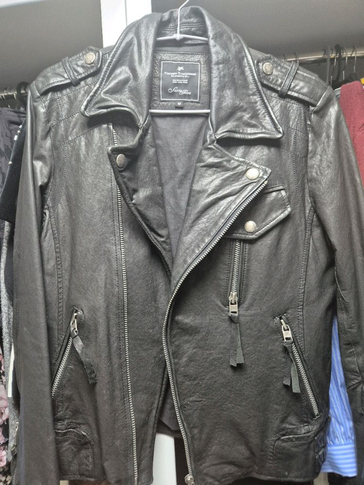 SixtoFive 빈티지 양가죽 라이더 가죽자켓--7