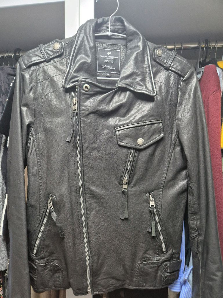 SixtoFive 빈티지 양가죽 라이더 가죽자켓--8