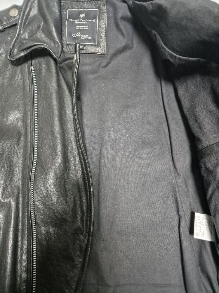 SixtoFive 빈티지 양가죽 라이더 가죽자켓--3