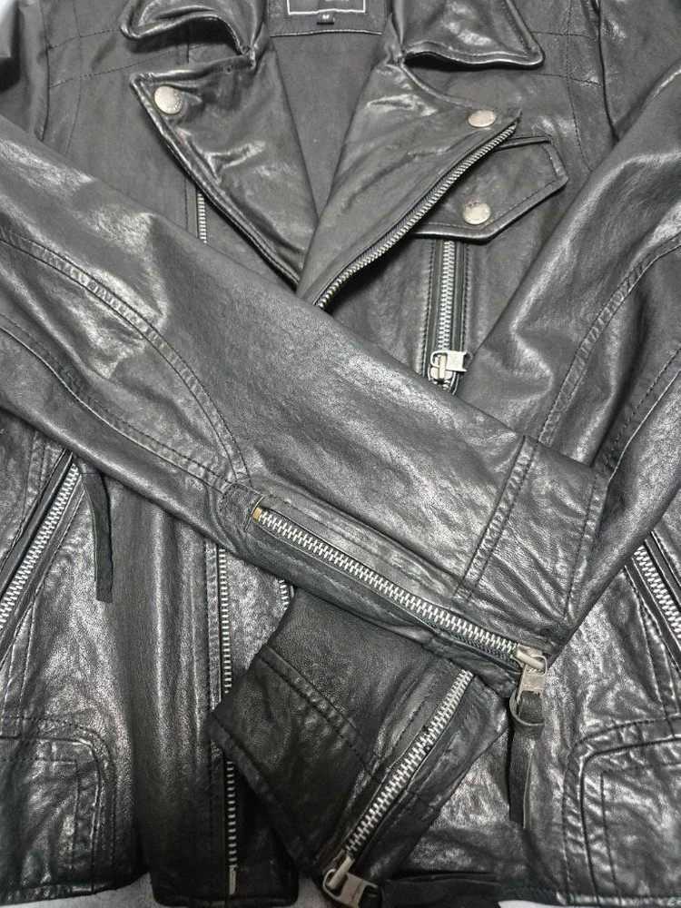 SixtoFive 빈티지 양가죽 라이더 가죽자켓--5