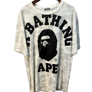 베이프 화이트 카모 로고 티셔츠