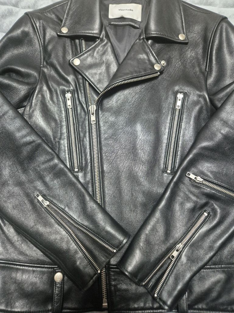비바스튜디오 양가죽 라이더 가죽자켓--3