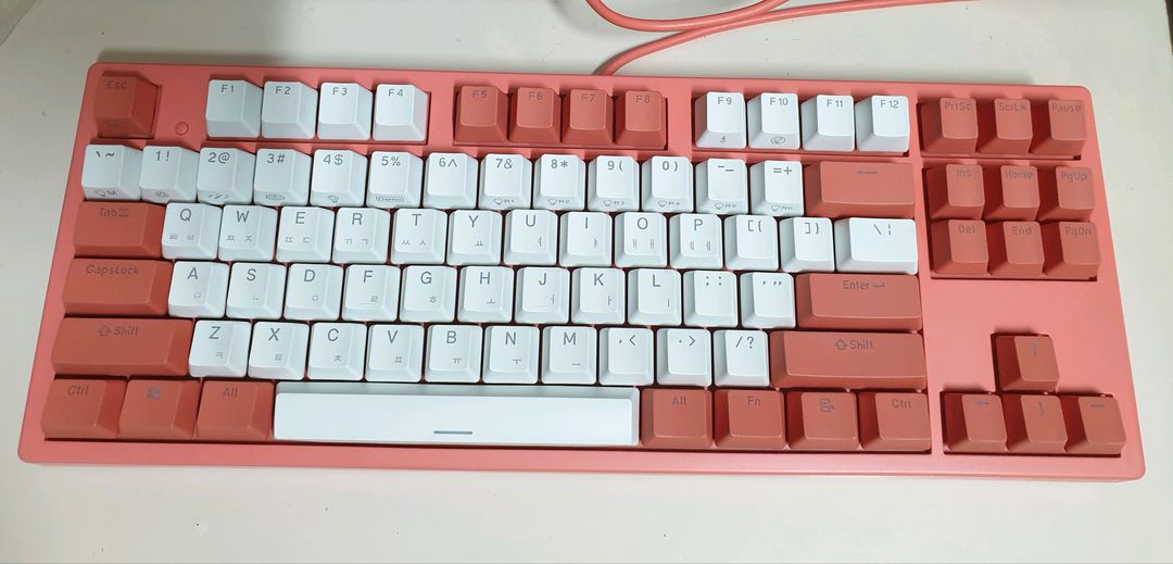 콕스 엔데버 리빙코랄 에디션 50g RGB PBT 완전방수 무접점 텐키리스 키보드--2