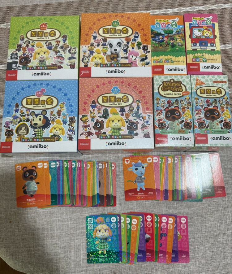 모동숲 아미보 카드 미개봉 박스 1.2.3.4.5탄 캠핑카 산리오 이미지