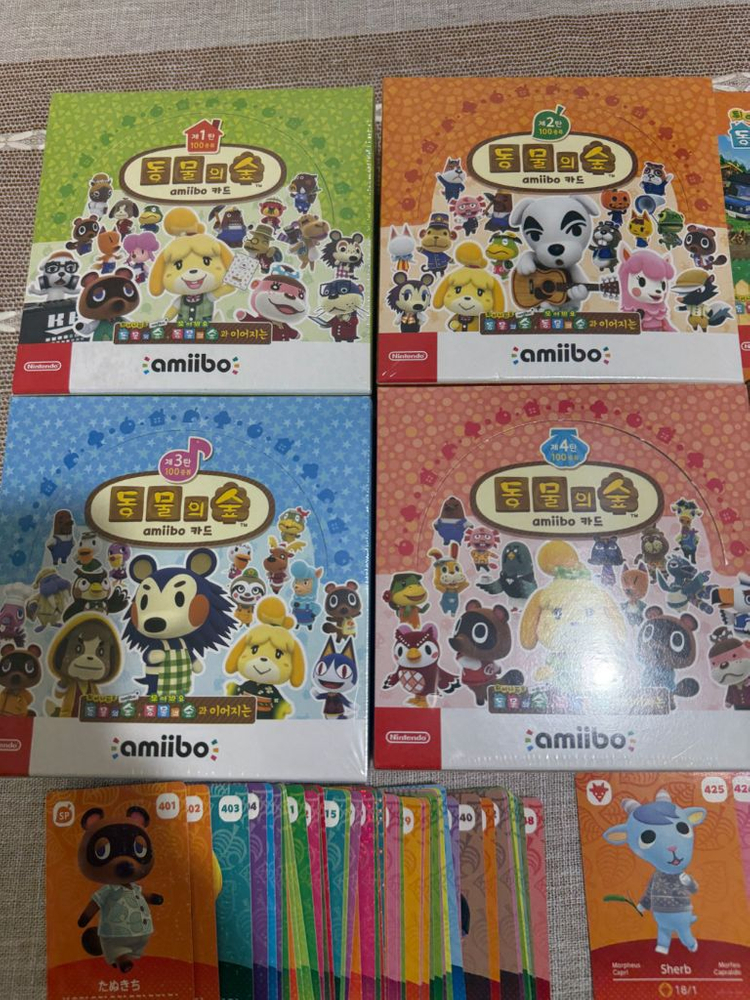 모동숲 아미보 카드 미개봉 박스 1.2.3.4.5탄 캠핑카 산리오 이미지