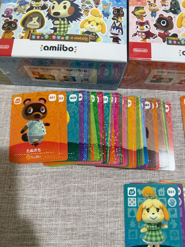 모동숲 아미보 카드 미개봉 박스 1.2.3.4.5탄 캠핑카 산리오 이미지