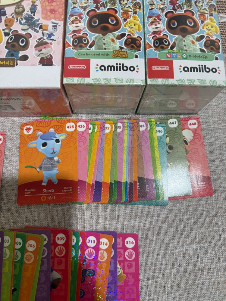 모동숲 아미보 카드 미개봉 박스 1.2.3.4.5탄 캠핑카 산리오 이미지